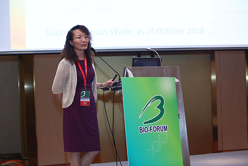 上海美雅珂生物手艺有限责任公司CEO胡朝红博士作了《抗体药物偶联物的免疫效应》主题报告 上海美雅珂生物手艺有限责任公司CEO胡朝红博士作了《抗体药物偶联物的免疫效应》主题报告
